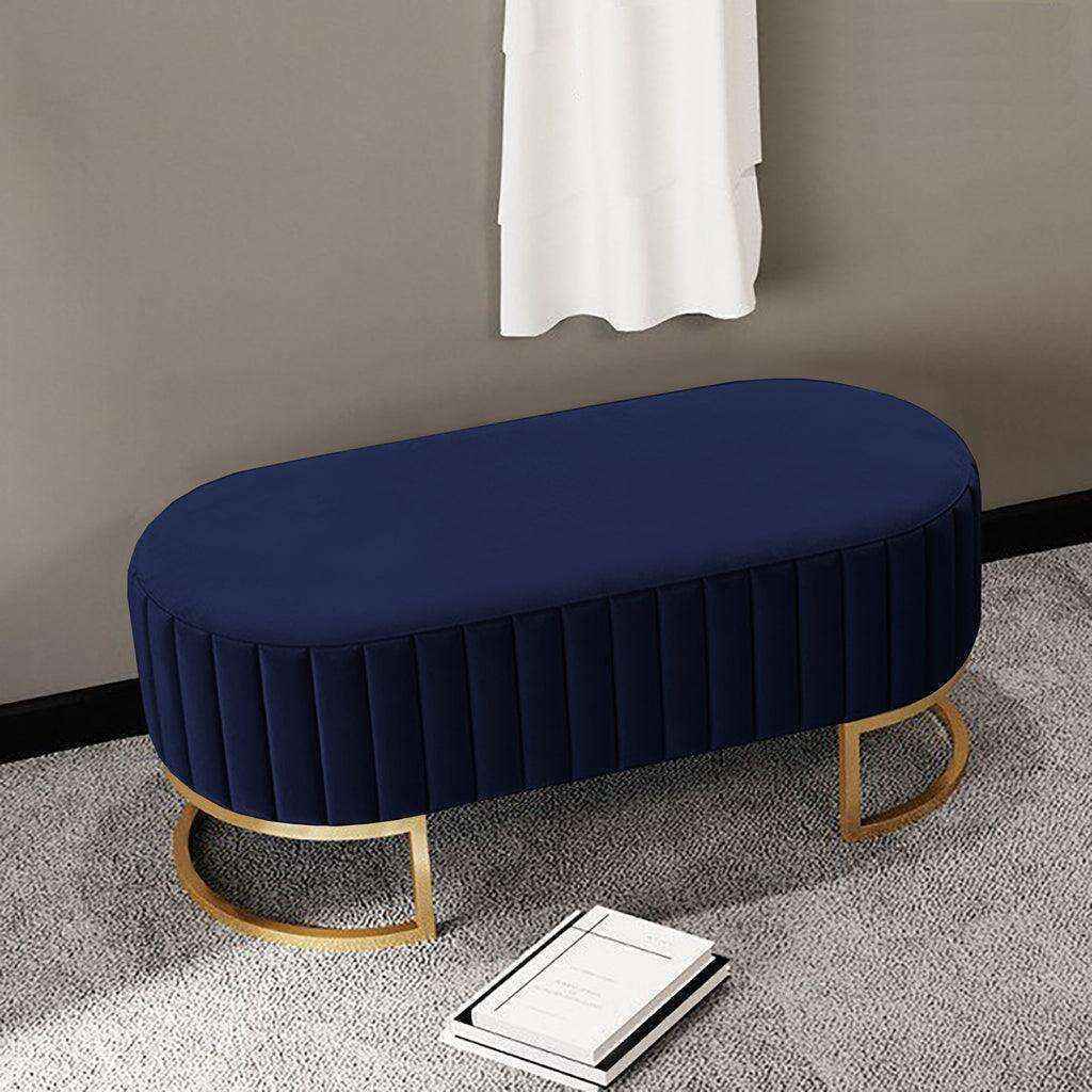 02 Seater Luxury Wooden Stool With Metal Stand.