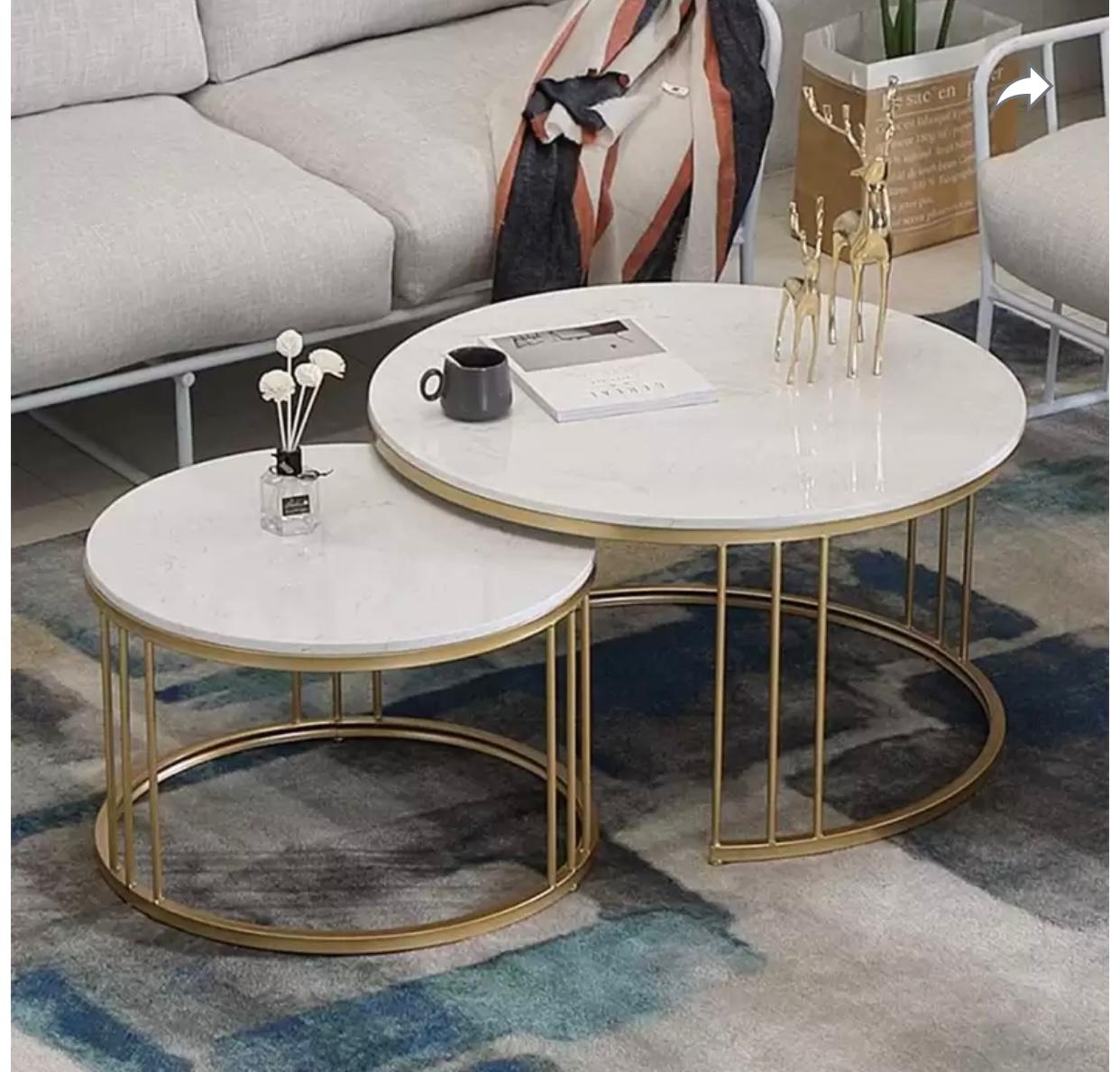 Table set for drawing room iron Base & Wooden Top 2TB-9P
