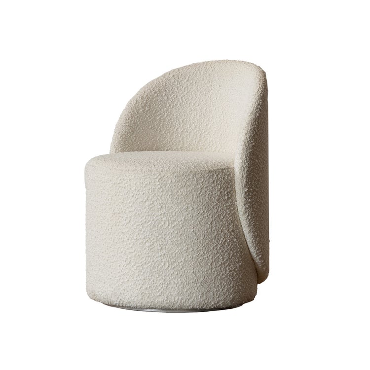 Scandinavian-style Bouclé Upholstered Stool