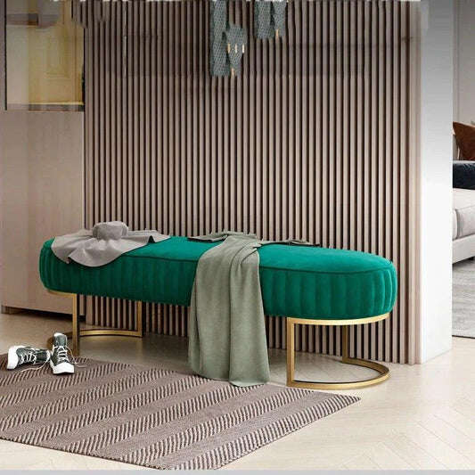 3 Seater Luxury Wooden Stool With Metal Stand Home Virsa