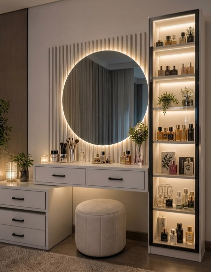 Woxu Makeup Vanity with Dressing Mirror & Storage Drawers