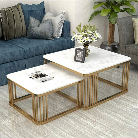 Square Table set for drawing room iron Base & Wooden Top