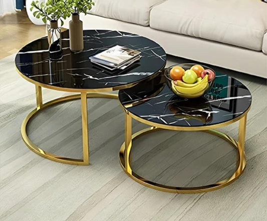 Table set for drawing room  iron Base & Wooden Top 2tb-1-b-gf