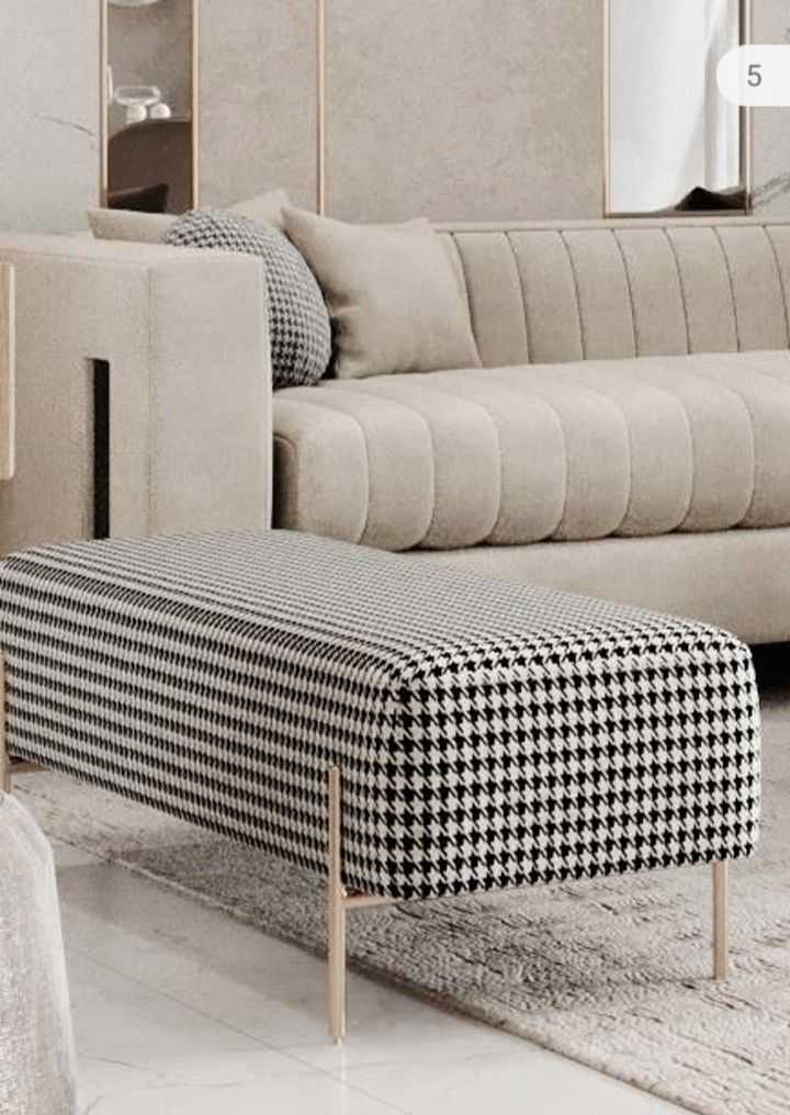 Velora 3-Seater Ottoman Stool by HomeVirsa