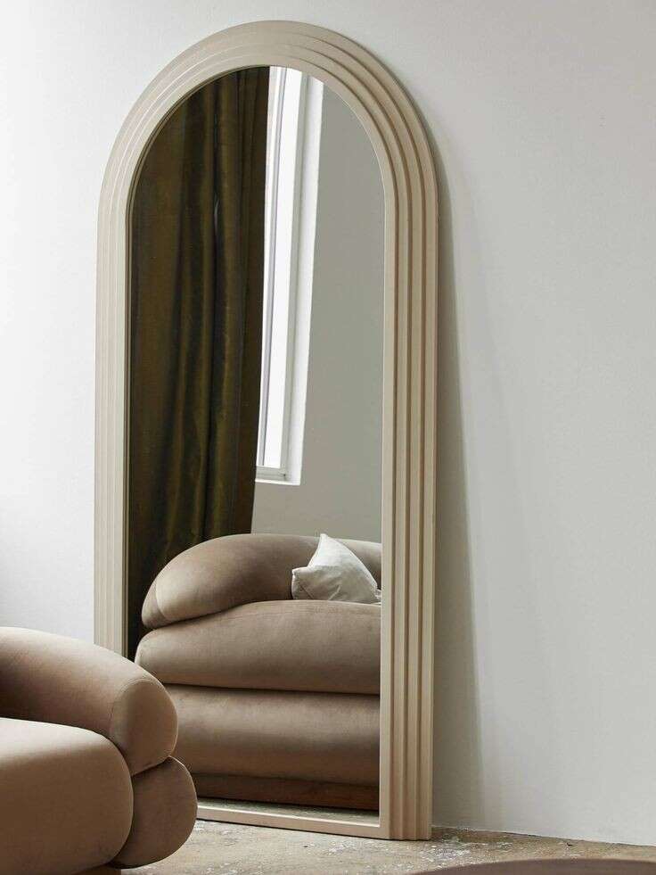 Blush Velvet Frame Mirror Home Virsa