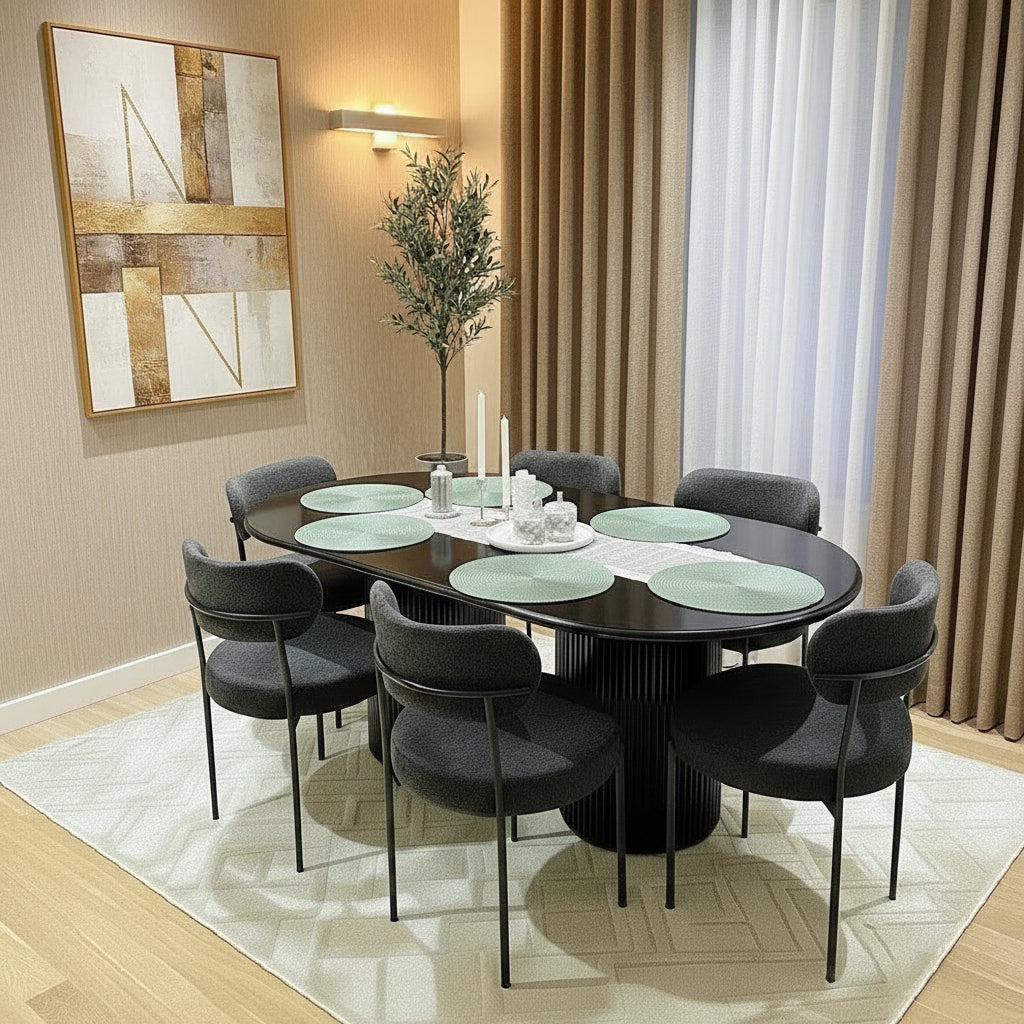Alfa Modern Dining Table Black