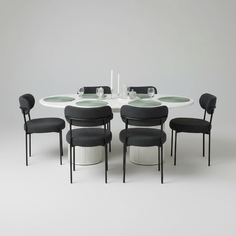 Alfa Modern Dining Table Black/White