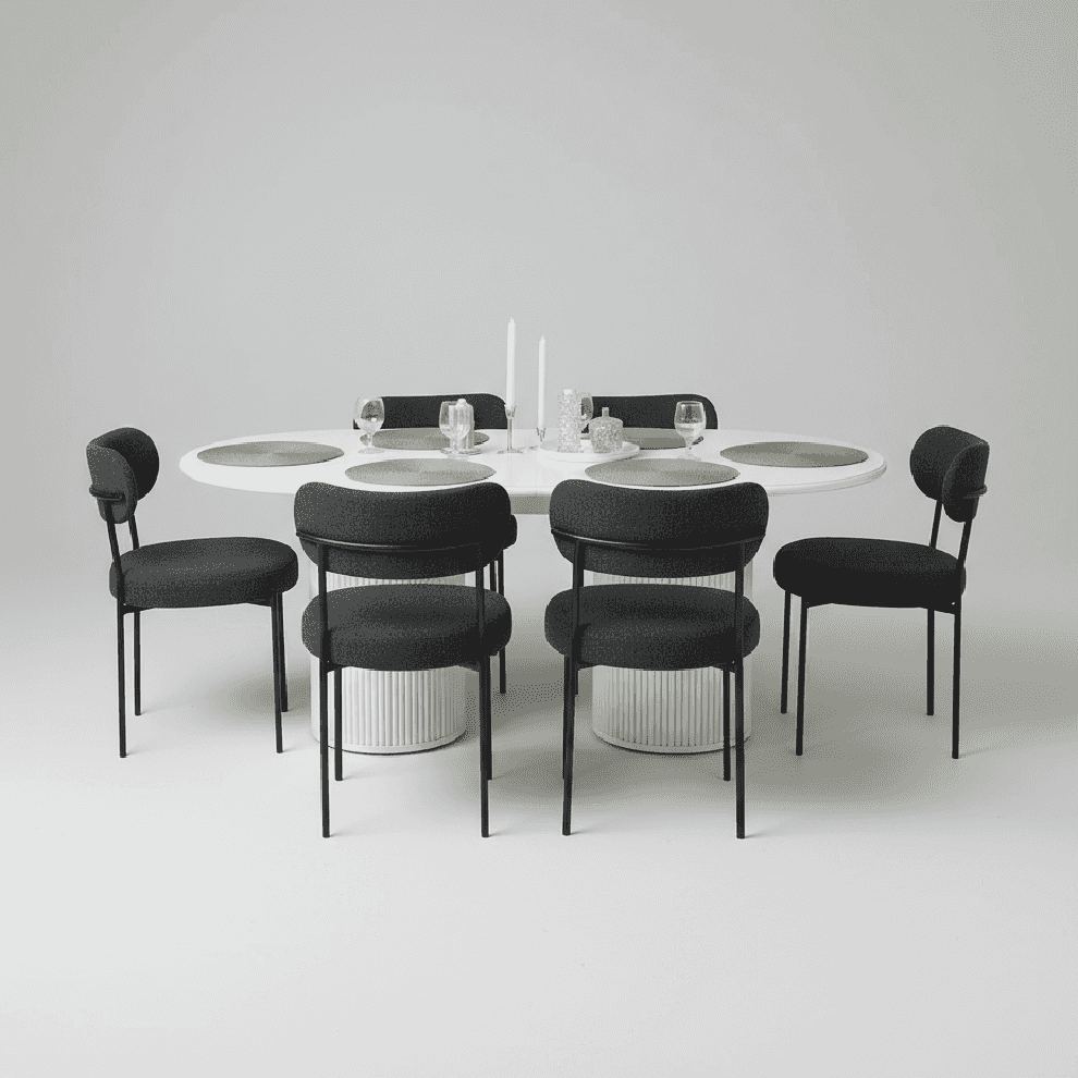 Alfa Modern Dining Table Black/White