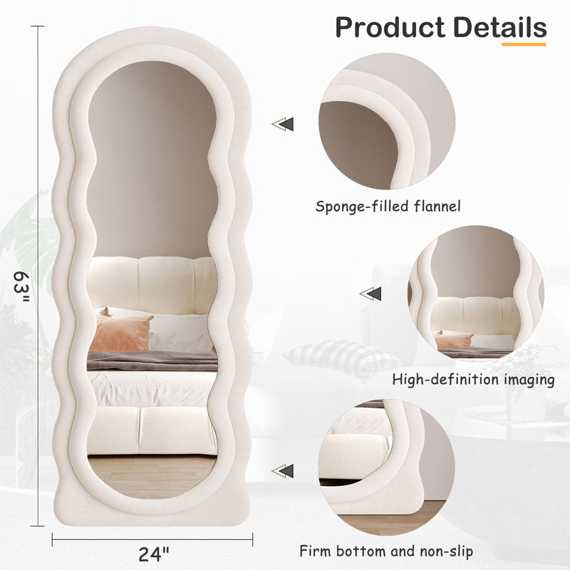 Wavy tufted hanging & standing mirror