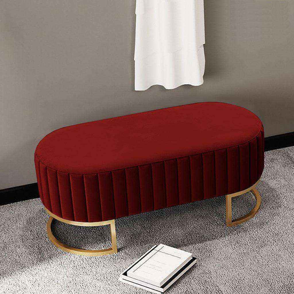 2 Seater Luxury Wooden Stool With Metal Stand – Home Virsa