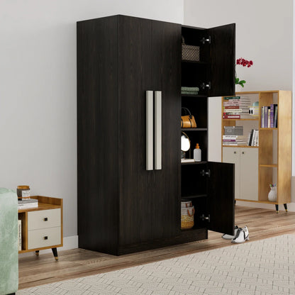Wardrobe Multi Utility Wooden Almirah with Organiser and Lock