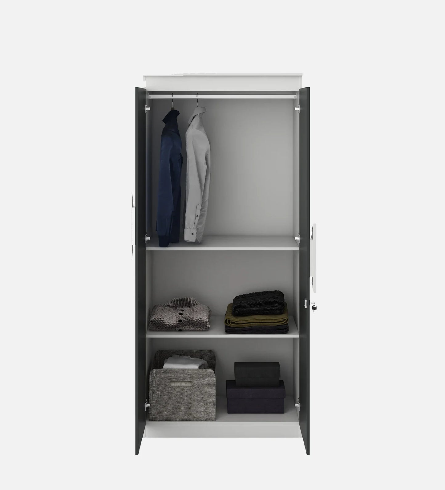 Wardrobe Multi-Section Wooden Cabinet with Smooth Closet Doors