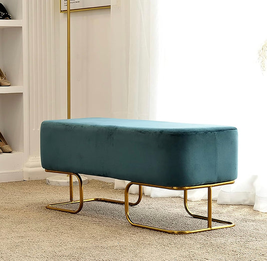 Luxury Wooden stool 3 Seater With Metal Stand