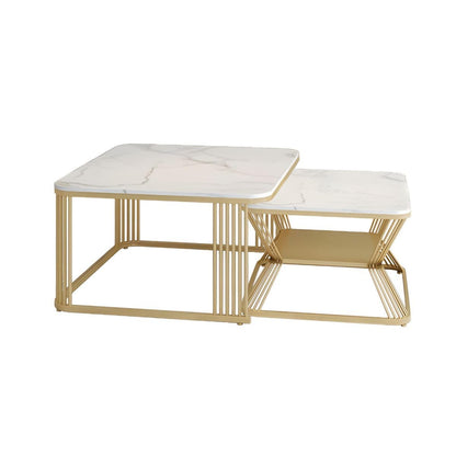 Zamofy Modern Marble Living Lounge Coffee Center Nesting Tables  (Set of 2)