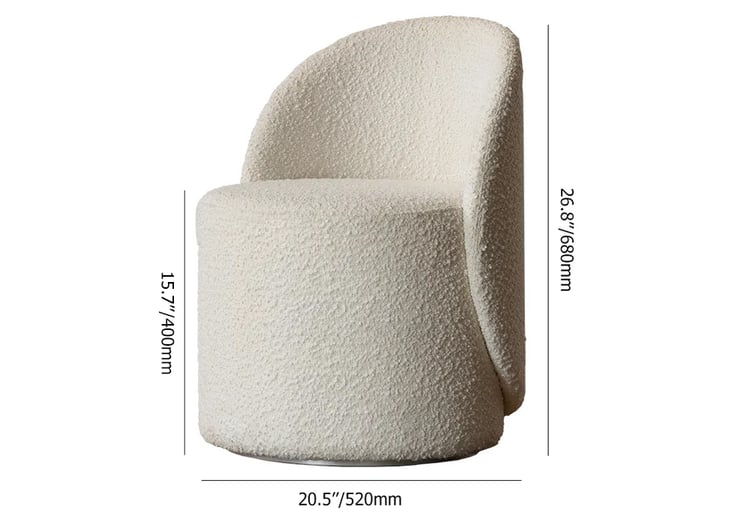 Scandinavian-style Bouclé Upholstered Stool