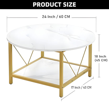 Craftor Luxury Modern Gold Metal Coffee Round Square Center Table