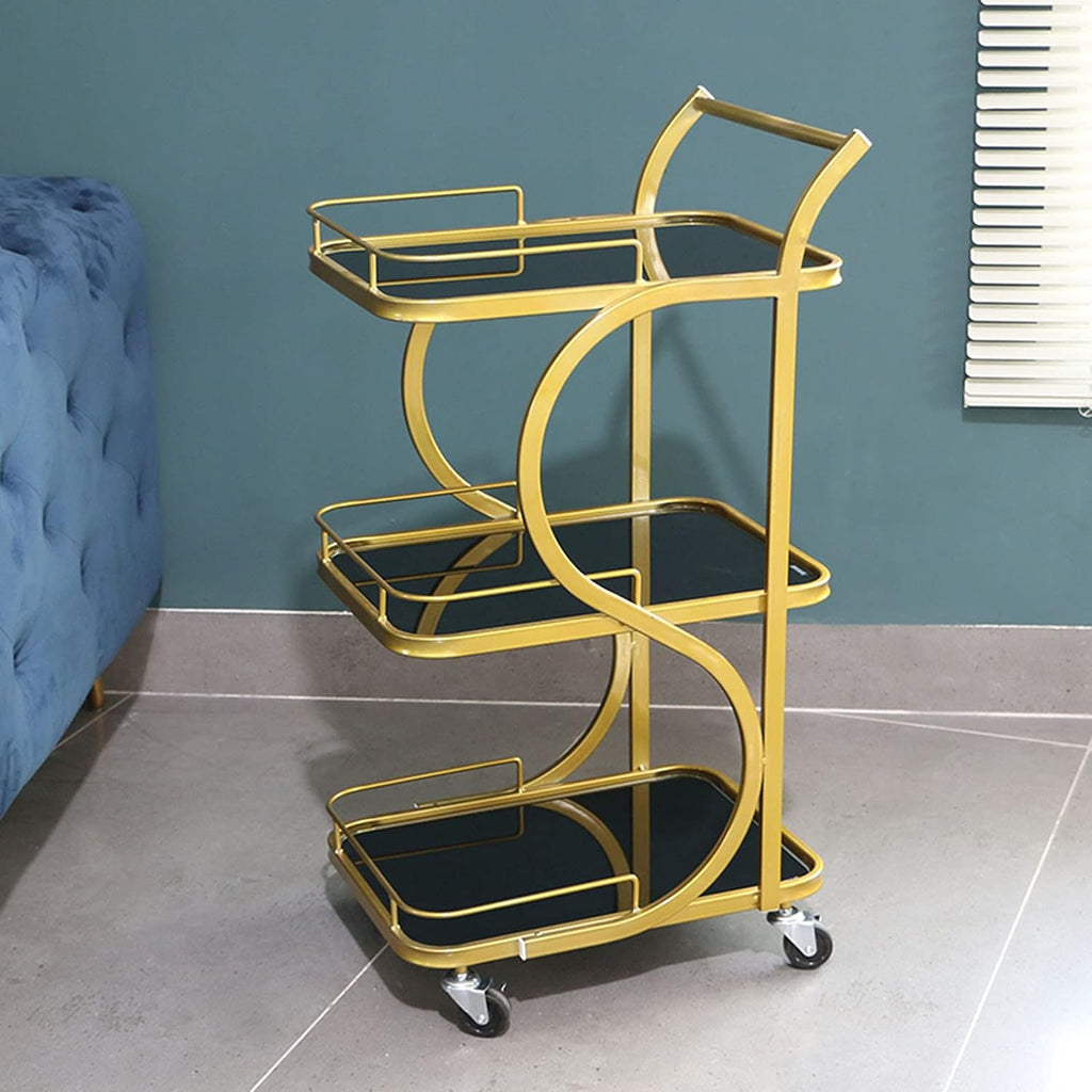 Three-Layer bar Trolley With Handle & wheels