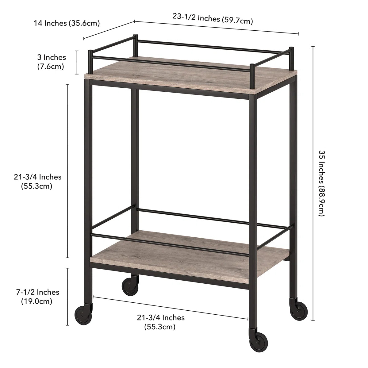 Barnes Metal Bar Cart