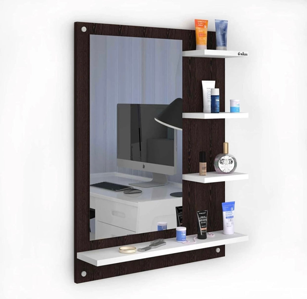 Fabulous wall mirror with shelf