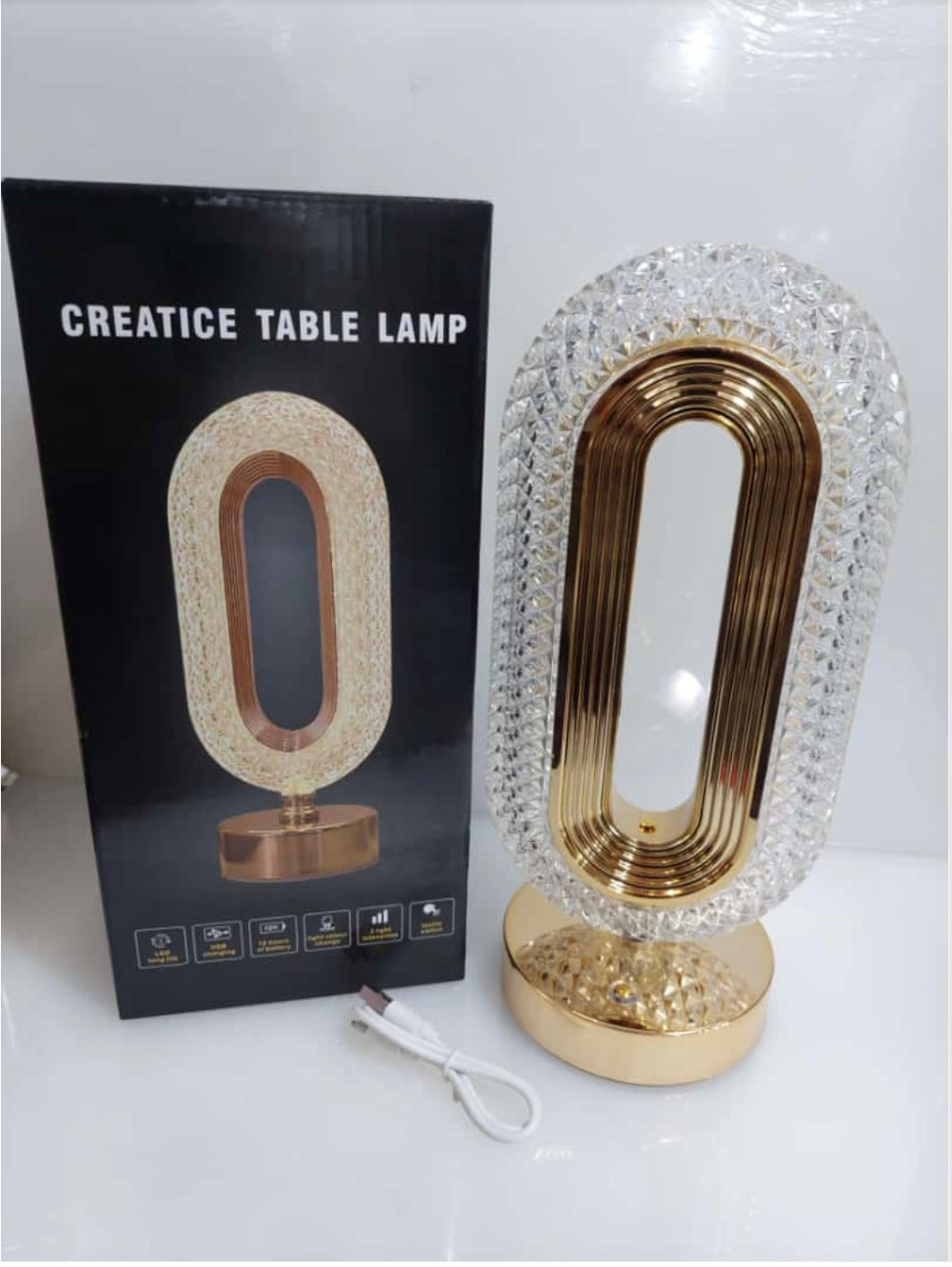 LED Oval Shaped Crystal Decorative Light Lamp