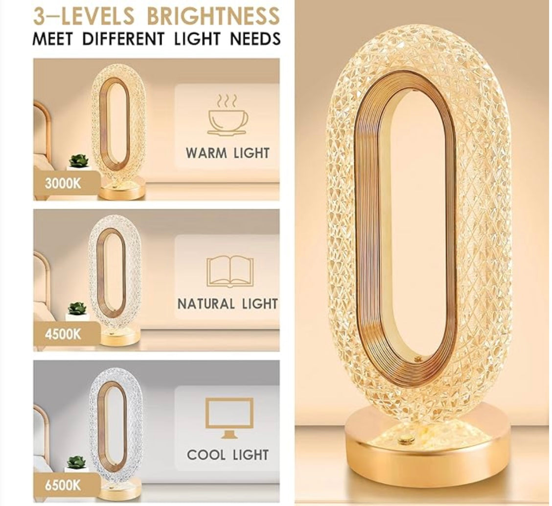 LED Oval Shaped Crystal Decorative Light Lamp