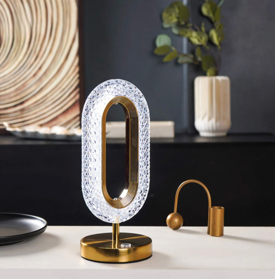 LED Oval Shaped Crystal Decorative Light Lamp