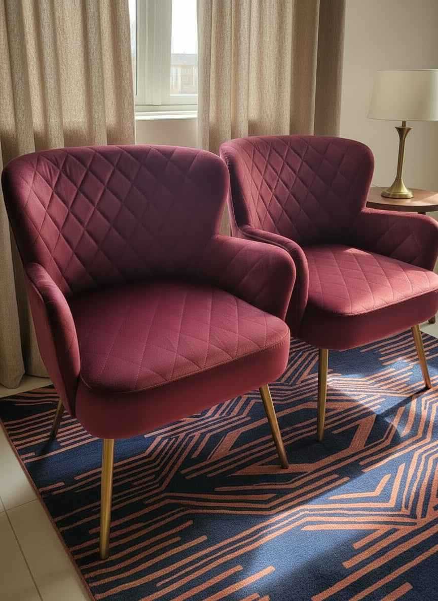 Azure Maroon Bedroom Chair