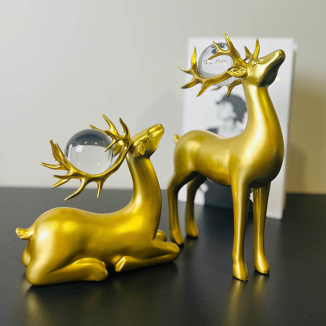 Majestic Crystal-Antler Deer Set