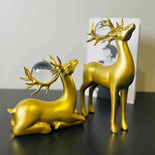 Majestic Crystal-Antler Deer Set