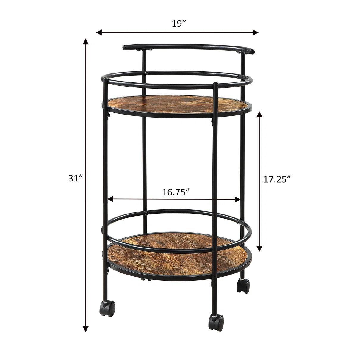 Rayfield Metal Serving Bar Cart