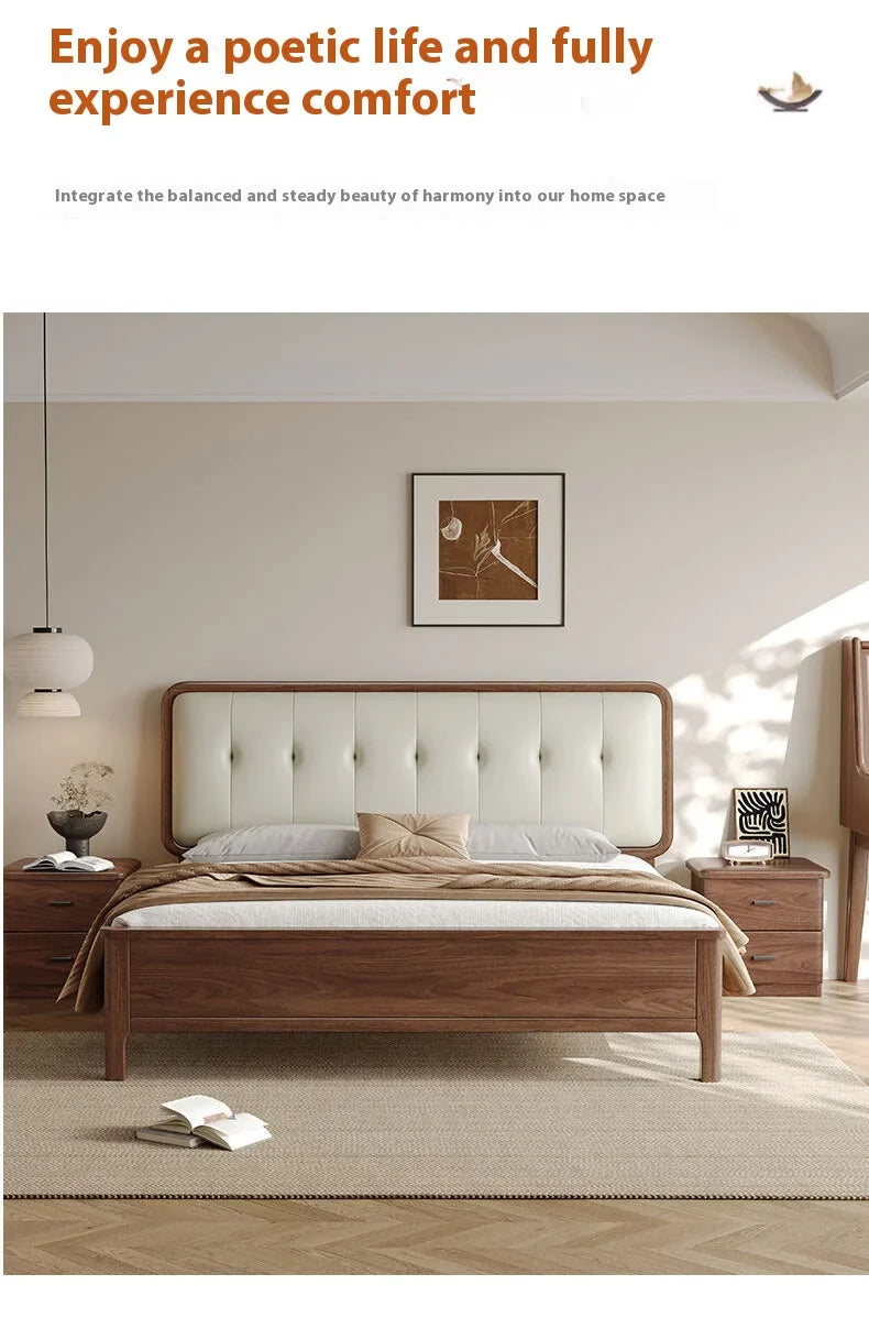 Nordic Walnut Tufted Bed