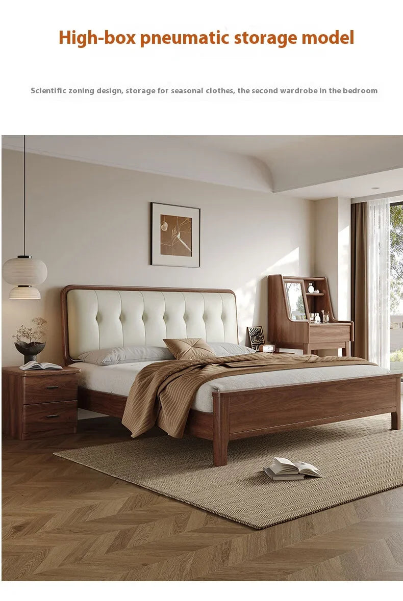 Nordic Walnut Tufted Bed