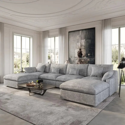 Atunus Gray Minimalist Sofa Set
