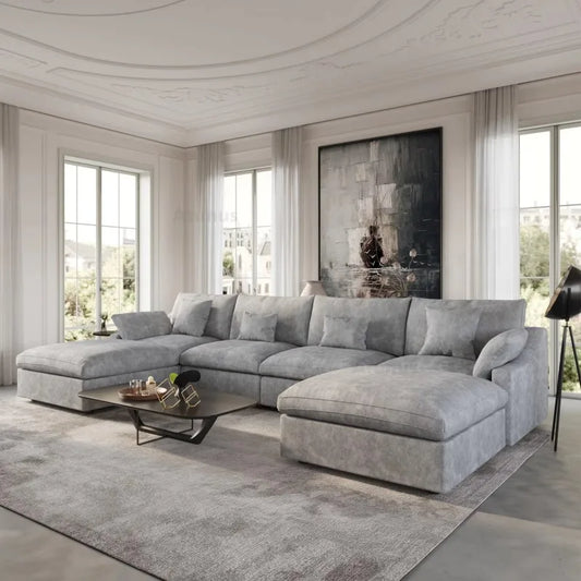 Atunus Gray Minimalist Sofa Set