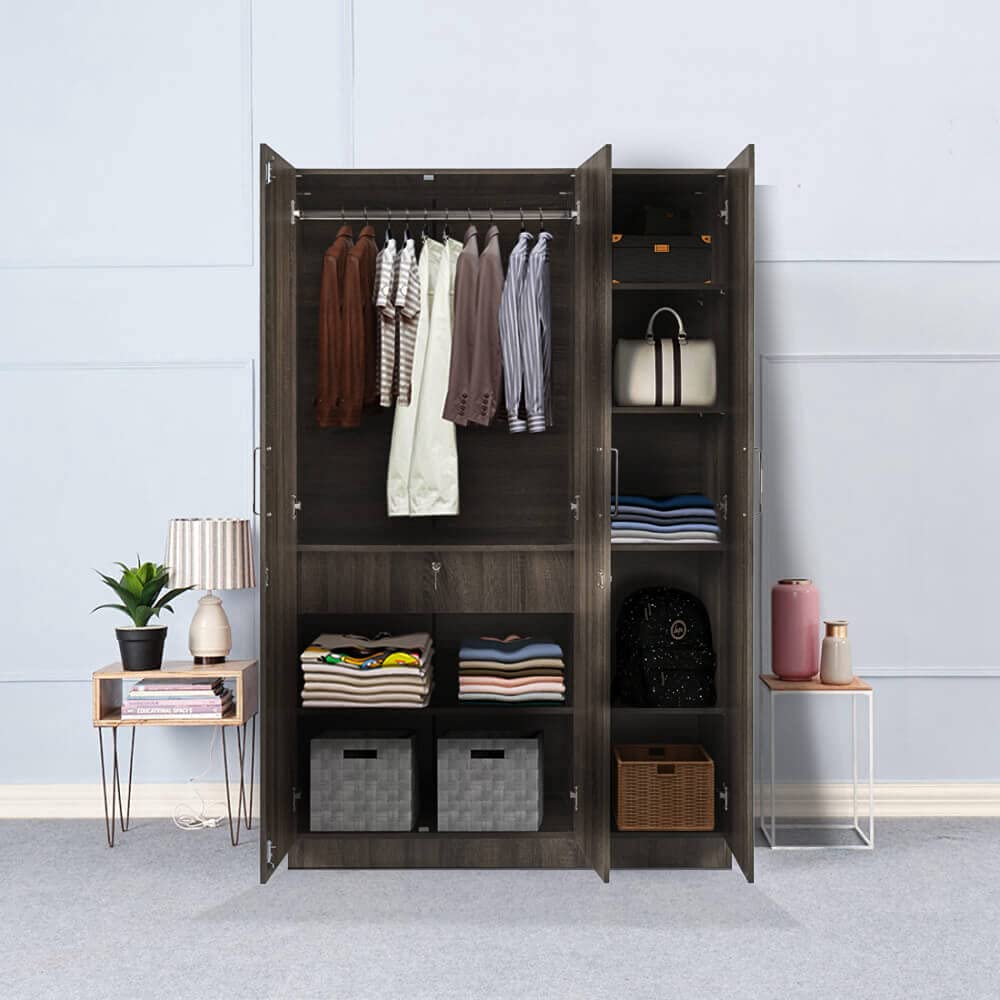 Wardrobe with Shelves, Hanging Rod and Lockable Storage for Modern Home Interiors featuring
