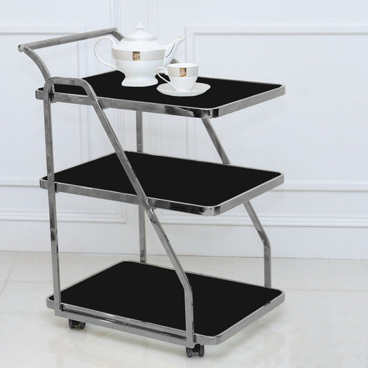 Modern Three-Layer bar Trolley With Handle & wheels