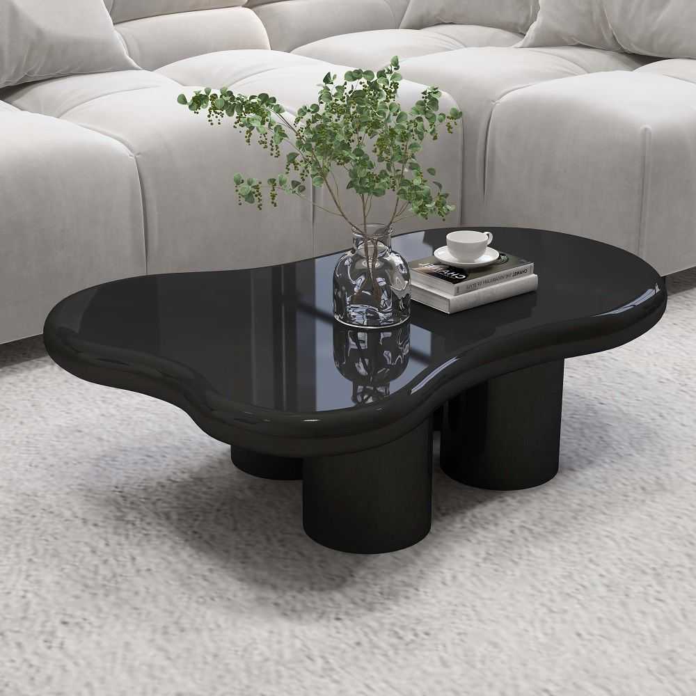 Noir Wave Centre Table by HomeVirsa – Bold Design, Sculptural Sophistication