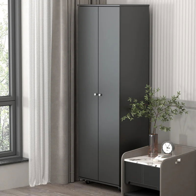 Home or Office Stylish White and Black Wood Storage Cabinet on Spacious and Modern Storage