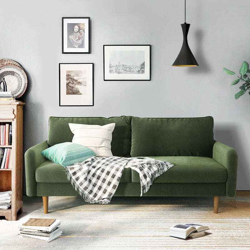 Alliviah 71.6" Velvet Round Arm Sofa