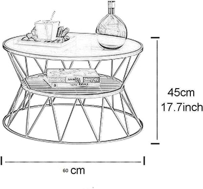 Anamino Modern Round Metal Coffee Living Lounge Center Table
