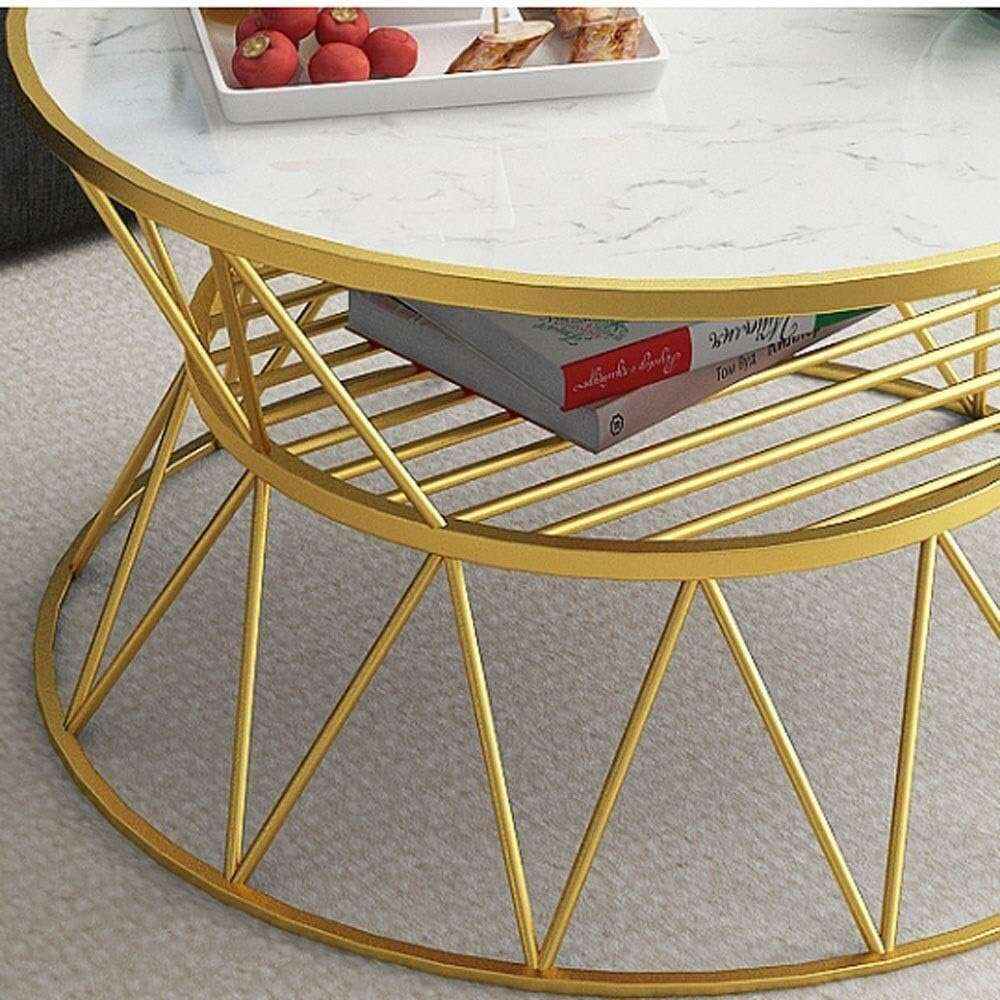 Anamino Modern Round Metal Coffee Living Lounge Center Table