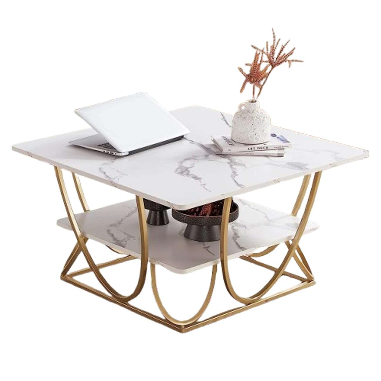 Andi Gold Metal Coffee Modern Living Lounge Center Table Home Virsa