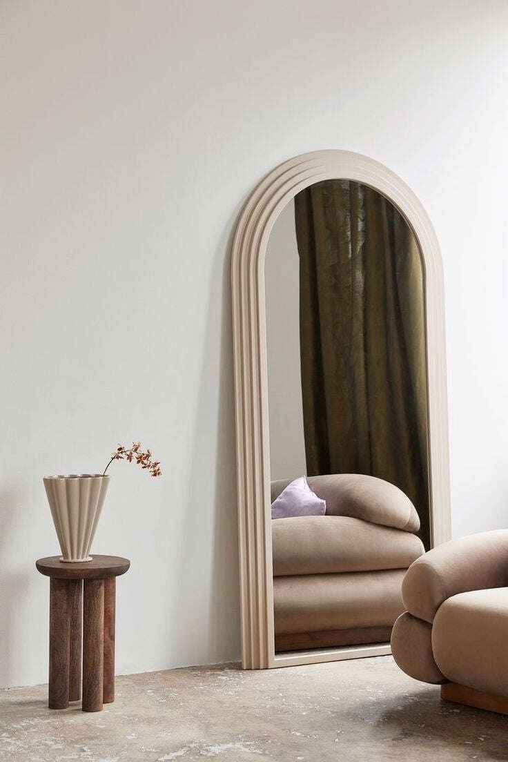 Blush Velvet Frame Mirror