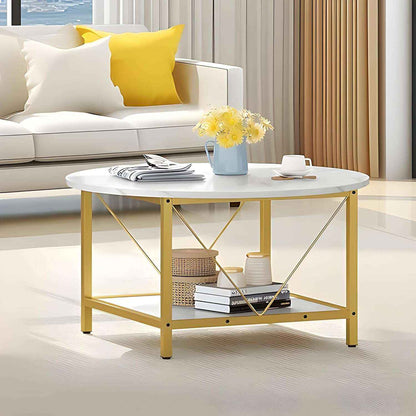 Craftor Luxury Modern Gold Metal Coffee Round Square Center Table