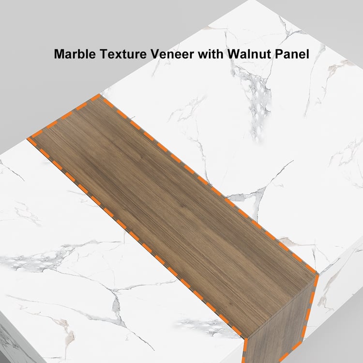 Walnut and Marble Modern Coffee Table