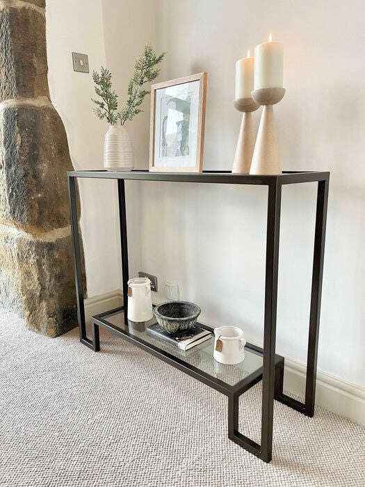 Hudson glass metal console
