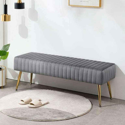 Luxury Wooden stool 3 Seater With Golden Legs