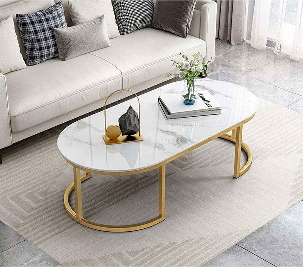 Modern Oval Luxury Center Table Set for Living Room – Home Virsa
