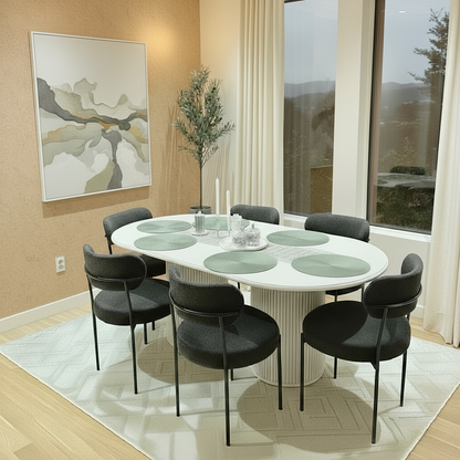 Alfa Modern Dining Table Black/White