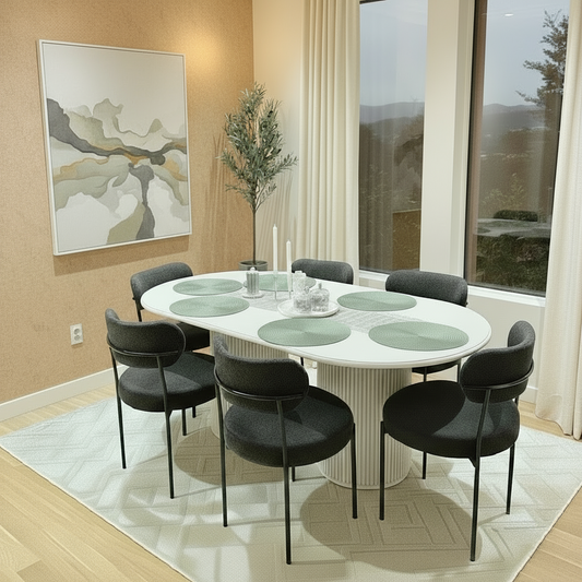 Alfa Modern Dining Table Black/White